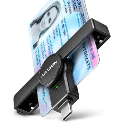 Axagon CRE-SMPC Leitor de Cartões Inteligentes USB-C - Compacto e Portátil Axagon CRE-SMPC Leitor de Cartões Inteligentes USB-C - Compacto e Portátil