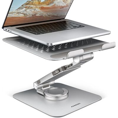 Suporte para Laptop Axagon Prata - Ajustável, Rotação a 360°, 10-17.3 Polegadas Suporte para Laptop Axagon Prata - Ajustável, Rotação a 360°, 10-17.3 Polegadas