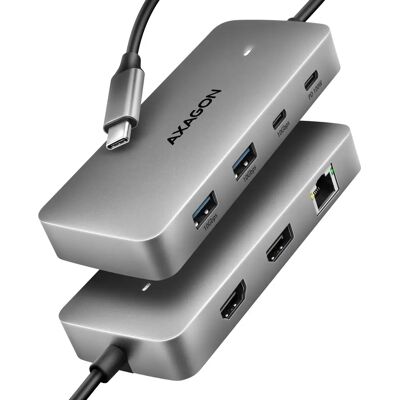 Hub USB Axagon HMC-CUB83X2 - 10Gbps, HDMI & DP, 2x USB-A, USB-C, 100W PD, Grigio Hub USB Axagon HMC-CUB83X2 - 10Gbps, HDMI & DP, 2x USB-A, USB-C, 100W PD, Grigio