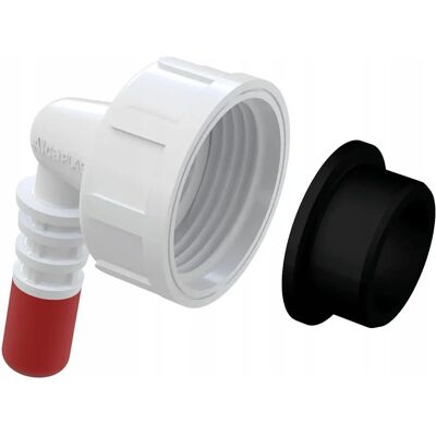 Alcaplast Angolo corto per lavatrice - Connettore tubo 1" BSP, polipropilene Alcaplast Angolo corto per lavatrice - Connettore tubo 1" BSP, polipropilene