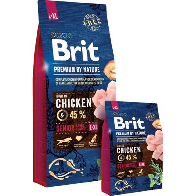 Brit Premium by Nature Senior Large / Extra Large Kylling - Tørrfôr til hund - 15 kg Brit Premium by Nature Senior Large / Extra Large Kylling - Tørrfôr til hund - 15 kg