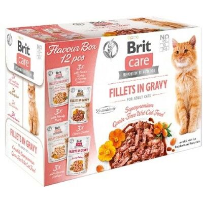 Brit Care Kat Fileter i Saus - Våt kattemat - 12x85g Brit Care Kat Fileter i Saus - Våt kattemat - 12x85g