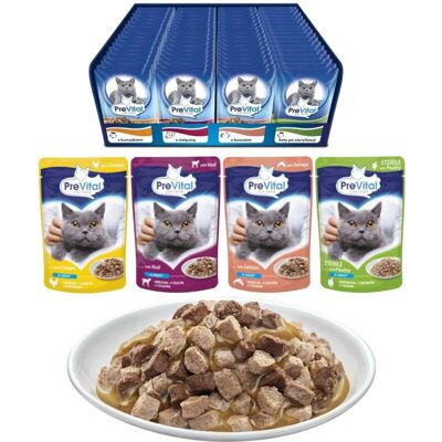 Karma mokra Prevital dla kotów - Mieszanka 4 smaków 96 x 100g Karma mokra Prevital dla kotów - Mieszanka 4 smaków 96 x 100g