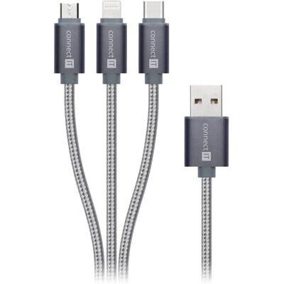 Connect IT CI-1229 USB-Kabel - 1,2 m - Silber - Unterstützt USB 3.2 Gen 1 Connect IT CI-1229 USB-Kabel - 1,2 m - Silber - Unterstützt USB 3.2 Gen 1