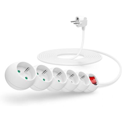 Connect IT CI-1284 Verlängerungskabel - 5 m, 5 Steckdosen, Indoor, Weiß Connect IT CI-1284 Verlängerungskabel - 5 m, 5 Steckdosen, Indoor, Weiß