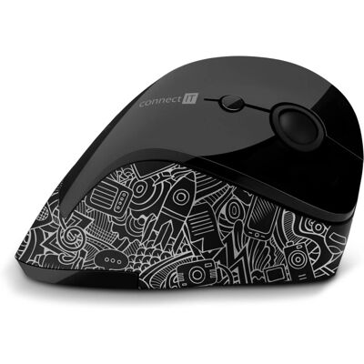 Bezdrátová vertikální myš Connect IT CMO-2705-DD - Ergonomická, černá - Příslušenství k počítači Bezdrátová vertikální myš Connect IT CMO-2705-DD - Ergonomická, černá - Příslušenství k počítači
