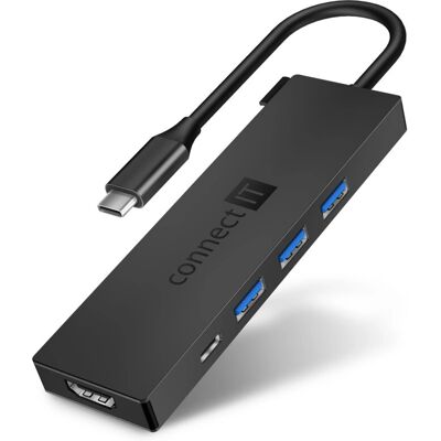 Connect IT USB-C Hub 5-in-1 Anthrazit - USB Dockingstation Connect IT USB-C Hub 5-in-1 Anthrazit - USB Dockingstation