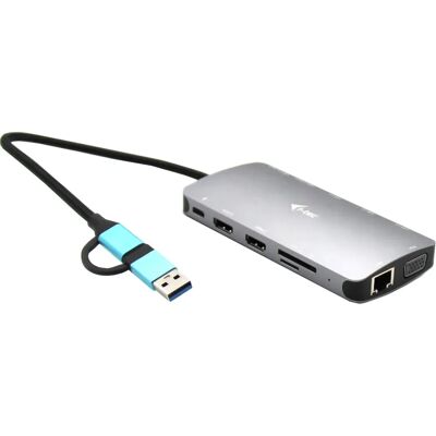 i-tec Nano Dock USB Hub - Supporte 3 Moniteurs - 100W Puissance - Argent i-tec Nano Dock USB Hub - Supporte 3 Moniteurs - 100W Puissance - Argent