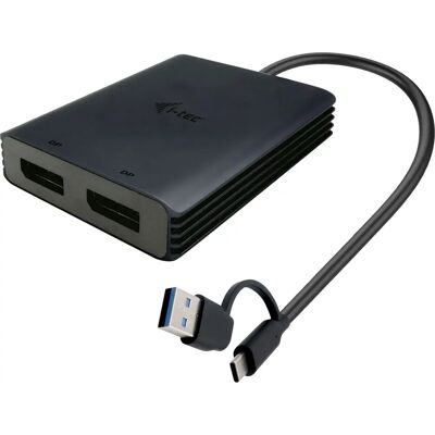 Adattatore Video DisplayPort Dual 4K/60Hz USB-A/USB-C - Nero Adattatore Video DisplayPort Dual 4K/60Hz USB-A/USB-C - Nero