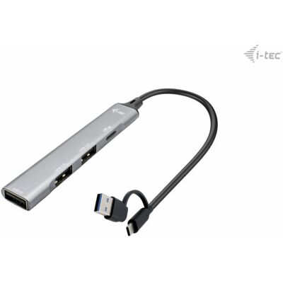 i-tec Silver USB Hub - USB 3.2 Gen 1 & USB-C - 4 Ports i-tec Silver USB Hub - USB 3.2 Gen 1 & USB-C - 4 Ports