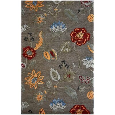 Bakero Handgemaakt wollen bloemen tapijt - Boho rechthoekig Bakero Handgemaakt wollen bloemen tapijt - Boho rechthoekig