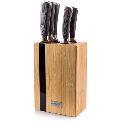Zestaw noży Gourmet Rustic G21 - 5 elementów z bambusowym stojakiem Zestaw noży Gourmet Rustic G21 - 5 elementów z bambusowym stojakiem