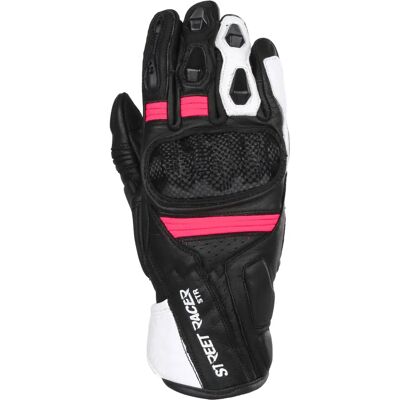 Street Racer - STR - Negro-Blanco-Rosa - 2XS - Guantes de moto Street Racer - STR - Negro-Blanco-Rosa - 2XS - Guantes de moto
