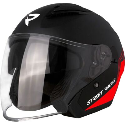 Street Racer - Sonic - Mattschwarz-rot - Motorradhelm Street Racer - Sonic - Mattschwarz-rot - Motorradhelm
