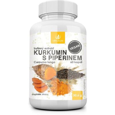 Allnature Kurkuma Curcumin s Piperinem 60 Kapslí - Doplněk Stravy Allnature Kurkuma Curcumin s Piperinem 60 Kapslí - Doplněk Stravy