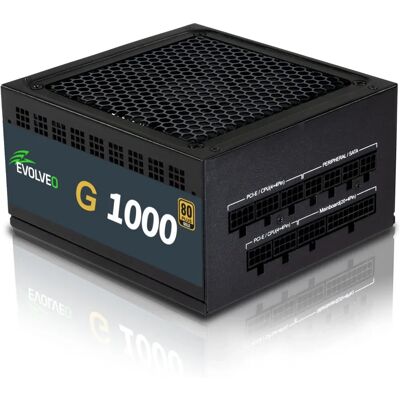 EVOLVEO G1000 Netzteil - 80+ Gold, 1000W, Modular, 140mm Lüfter EVOLVEO G1000 Netzteil - 80+ Gold, 1000W, Modular, 140mm Lüfter