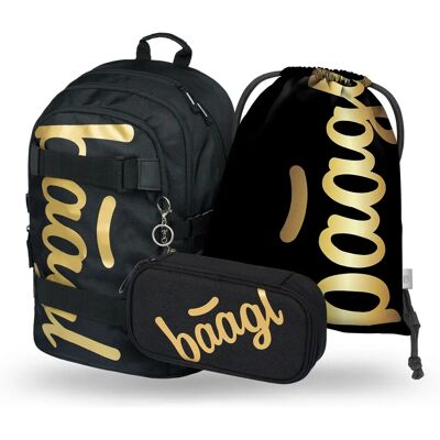 Set Skate Gold Fuego - Školní batoh, penál a sáček Set Skate Gold Fuego - Školní batoh, penál a sáček