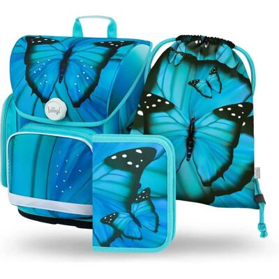 Ensemble Sac à Dos Scolaire BAAGL - Papillon Ergonomique, Trousse, Sac à Chaussures - Publicité Ensemble Sac à Dos Scolaire BAAGL - Papillon Ergonomique, Trousse, Sac à Chaussures - Publicité