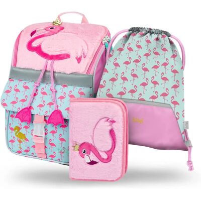 Presco BAAGL Set 3 Zippy Flamingo Rucsac, Penar, Saculetă - Set școlar Presco BAAGL Set 3 Zippy Flamingo Rucsac, Penar, Saculetă - Set școlar