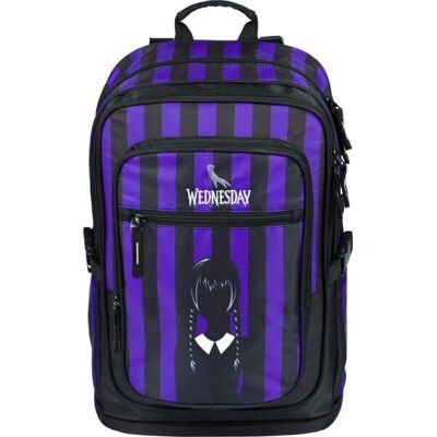 BAAGL Rucsac școlar Wednesday Addams - Oxford rezistent la apă - 33x45x20cm BAAGL Rucsac școlar Wednesday Addams - Oxford rezistent la apă - 33x45x20cm