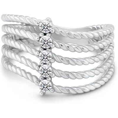 Brilio Silver - RI145W - cinci-rânduri - 58 mm - inel Brilio Silver - RI145W - cinci-rânduri - 58 mm - inel