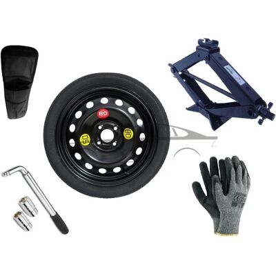 Extradeon Corsa F R16 4x108 Ersatzrad-Set - Radmutter-Schlüssel, Wagenheber, Abdeckung Extradeon Corsa F R16 4x108 Ersatzrad-Set - Radmutter-Schlüssel, Wagenheber, Abdeckung