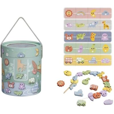 Jeu en Bois eliNeli - Trouver & Toucher, Perles à Enfiler - 2en1 - Publicité Jeu en Bois eliNeli - Trouver & Toucher, Perles à Enfiler - 2en1 - Publicité