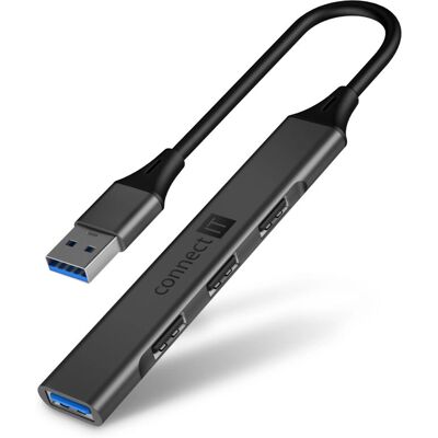 Connect IT Quattro Premium USB-Hub - USB 3.2 Gen 1, 4 Ports Connect IT Quattro Premium USB-Hub - USB 3.2 Gen 1, 4 Ports
