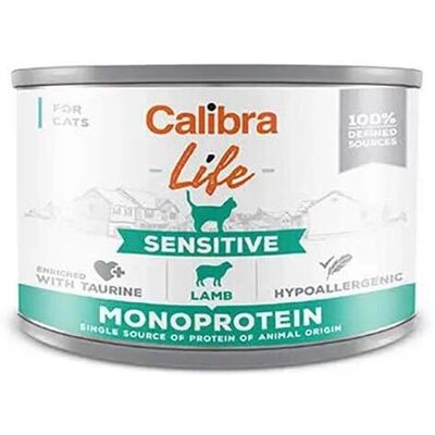 Cibo umido di agnello Calibra Cat Life - Sensibile, 6x200g Cibo umido di agnello Calibra Cat Life - Sensibile, 6x200g