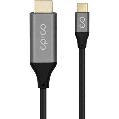 Epico USB-C to HDMI Kaapeli - 1,8 m - Musta, Harmaa Epico USB-C to HDMI Kaapeli - 1,8 m - Musta, Harmaa