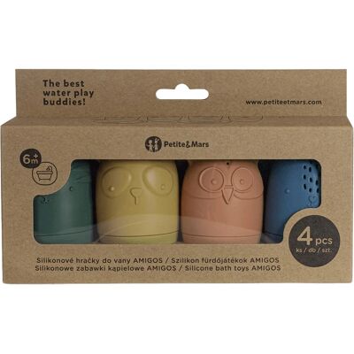 Petite&Mars Amigos bath toy - 4 pcs - Sensory & bath time fun Petite&Mars Amigos bath toy - 4 pcs - Sensory & bath time fun