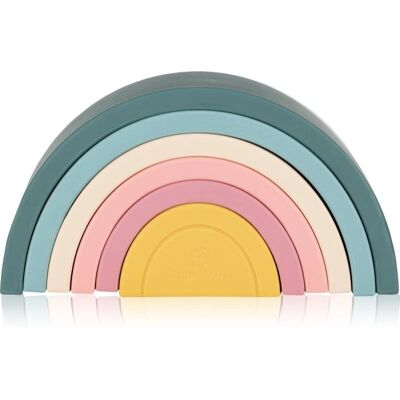 PETITE&MARS Rainbow Misty Green Stackable Silicone Toy - Baby 12m+ PETITE&MARS Rainbow Misty Green Stackable Silicone Toy - Baby 12m+