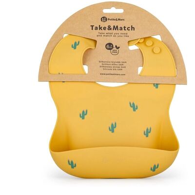 PETITE&MARS Silicone Bib - Ochre Cacti - Baby Feeding Accessory PETITE&MARS Silicone Bib - Ochre Cacti - Baby Feeding Accessory