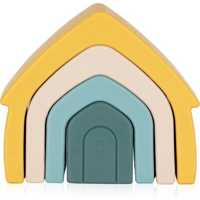 Petite&Mars Silicone Stackable House Toy - 12m+ 4 pcs Petite&Mars Silicone Stackable House Toy - 12m+ 4 pcs