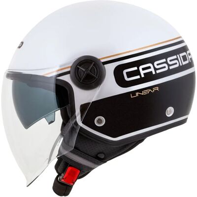 Cassida Handy Plus Linear - Offener Motorradhelm - Weiß-Schwarz-Gold Cassida Handy Plus Linear - Offener Motorradhelm - Weiß-Schwarz-Gold