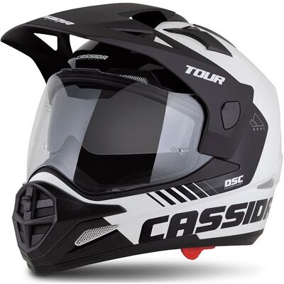 Cassida - Tour 2.0 Dual - Blanco-Negro - S - Casco de moto Cassida - Tour 2.0 Dual - Blanco-Negro - S - Casco de moto