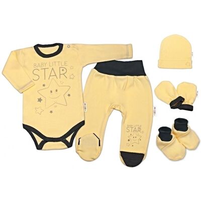 Baby Nellys - Baby Little Star - Žlutá - Kojenecký set Baby Nellys - Baby Little Star - Žlutá - Kojenecký set