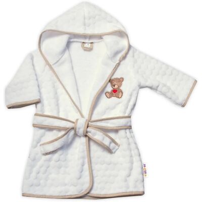 Baby Nellys - Sweet dreams by TEDDY flecce white 116-122 - bathrobe Baby Nellys - Sweet dreams by TEDDY flecce white 116-122 - bathrobe