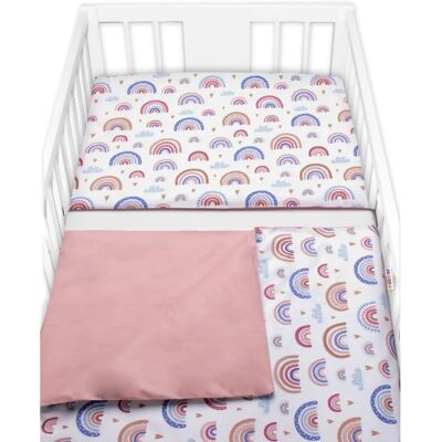 Baby Nellys - Duha pastelová - 120x90 - Bedding set Baby Nellys - Duha pastelová - 120x90 - Bedding set