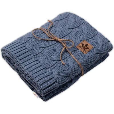 Baby Nellys - Bamboo knit baby blanket - 80 x 100 cm - jeans - Baby blanket Baby Nellys - Bamboo knit baby blanket - 80 x 100 cm - jeans - Baby blanket