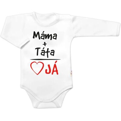 Baby Nellys - Máma+Táta - bílá - 80 (9-12m) - bodysuit Baby Nellys - Máma+Táta - bílá - 80 (9-12m) - bodysuit