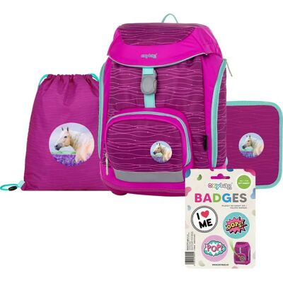 Set Ghiozdane Școlare Oxybag Roz Sherpy Set Ghiozdane Școlare Oxybag Roz Sherpy