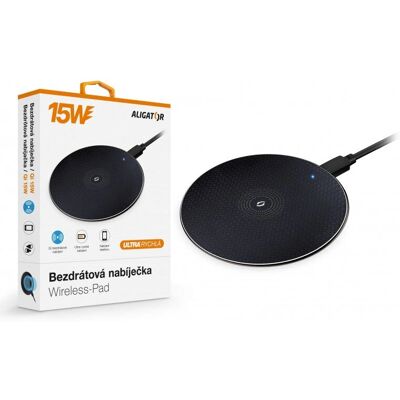 Chargeur sans fil Aligator - 15W Qi, Noir, Indoor - Publicité Chargeur sans fil Aligator - 15W Qi, Noir, Indoor - Publicité