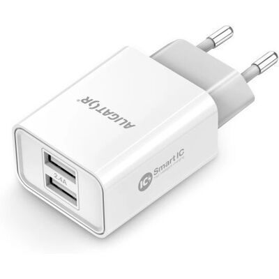 Aligator - CHA0039 - Blanc - 2 Ports USB - Charger - Publicité Aligator - CHA0039 - Blanc - 2 Ports USB - Charger - Publicité