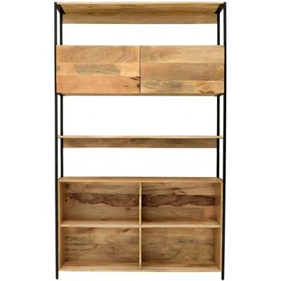 LAKSHMI Gita Mango Bücherregal - Industrielles Design mit Türen LAKSHMI Gita Mango Bücherregal - Industrielles Design mit Türen