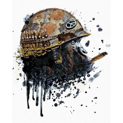 ZUTY Malování podle čísel - Opice Voják 80x100cm - Bez rámu ZUTY Malování podle čísel - Opice Voják 80x100cm - Bez rámu
