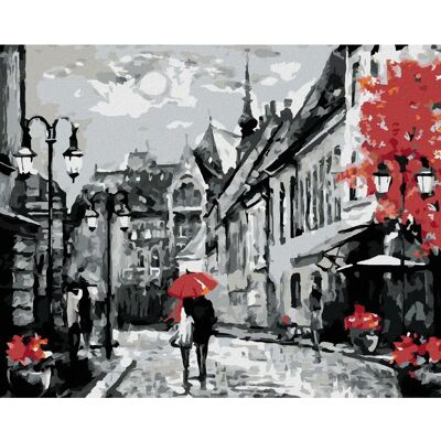 ZUTY - Lidé pod deštníkem Budapešť - 80x100 cm - Paint-by-numbers ZUTY - Lidé pod deštníkem Budapešť - 80x100 cm - Paint-by-numbers