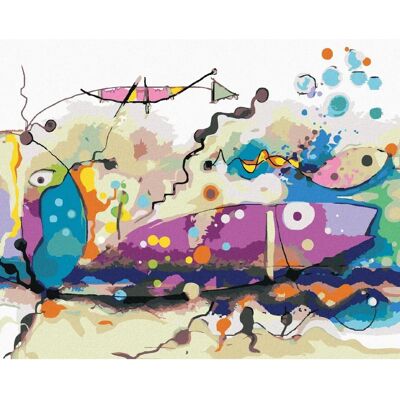 ZUTY Sada na malování - Abstraktní ryby - 80x100cm - Typ malby ZUTY Sada na malování - Abstraktní ryby - 80x100cm - Typ malby