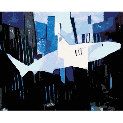 Sada na malování ZUTY - Abstraktní žralok 40x50cm - Bez rámu Sada na malování ZUTY - Abstraktní žralok 40x50cm - Bez rámu