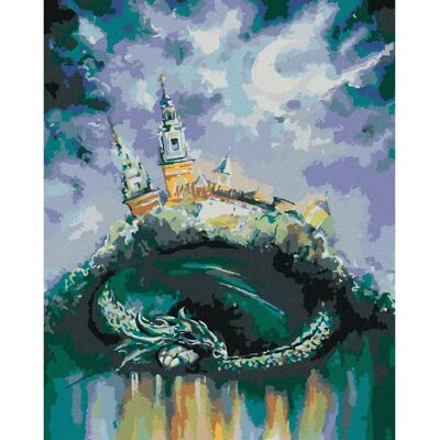 Sada malování ZUTY - Drak spící pod zámkem - 40x50cm Sada malování ZUTY - Drak spící pod zámkem - 40x50cm